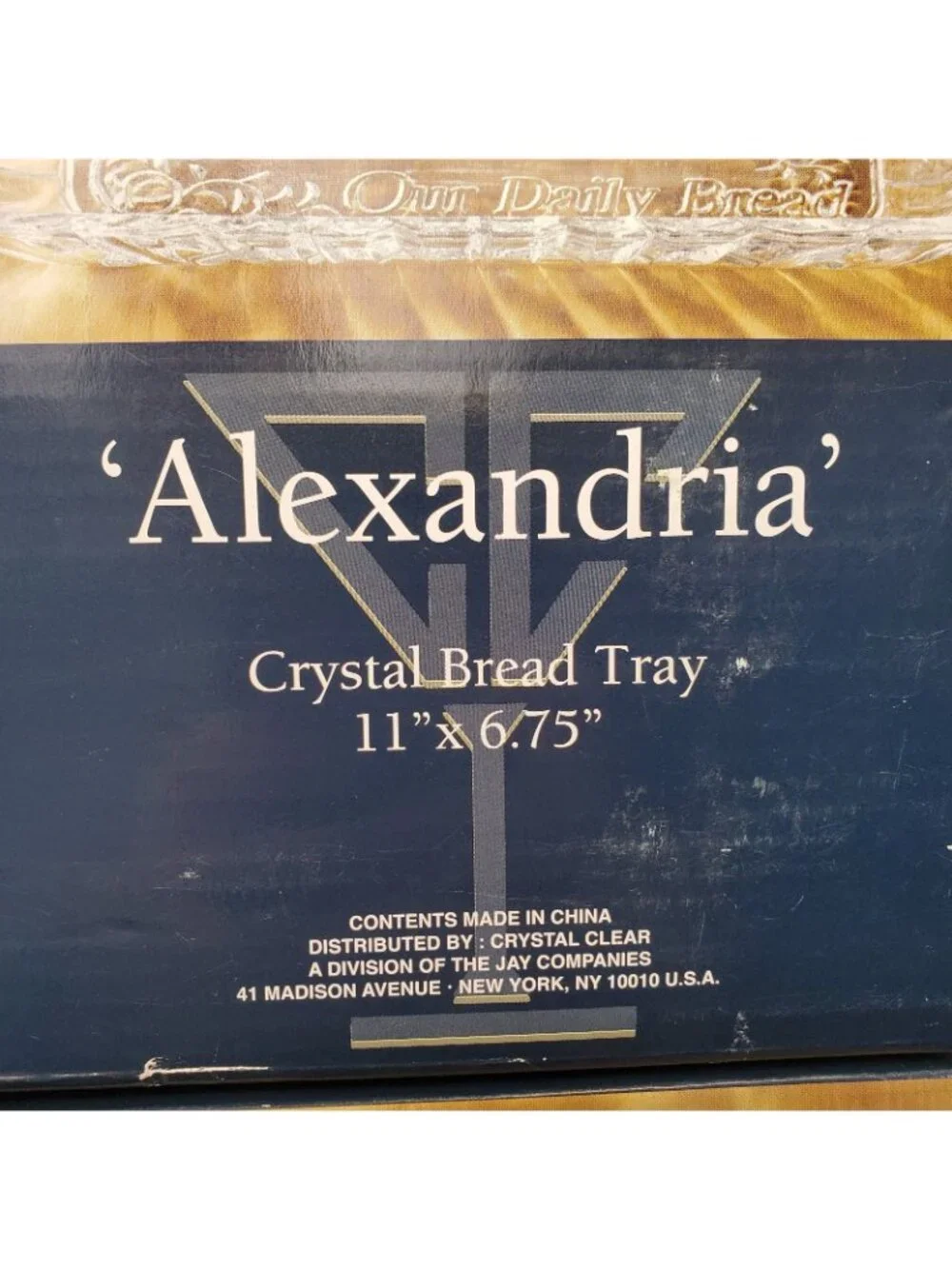 Alexandria Crystal Bread Tray 11” x 6.75